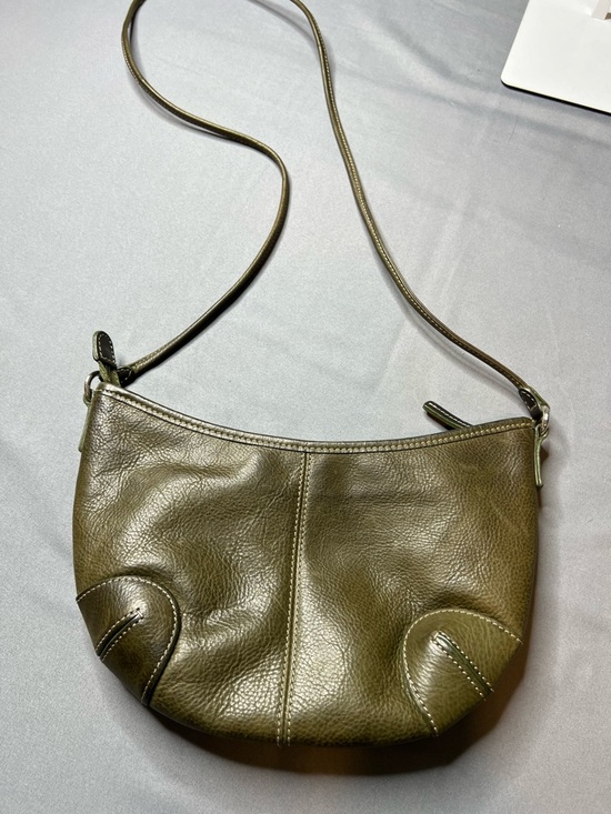 Handbags - Olive Green Leather Crossbody Bag - Women's Shoulder Purse